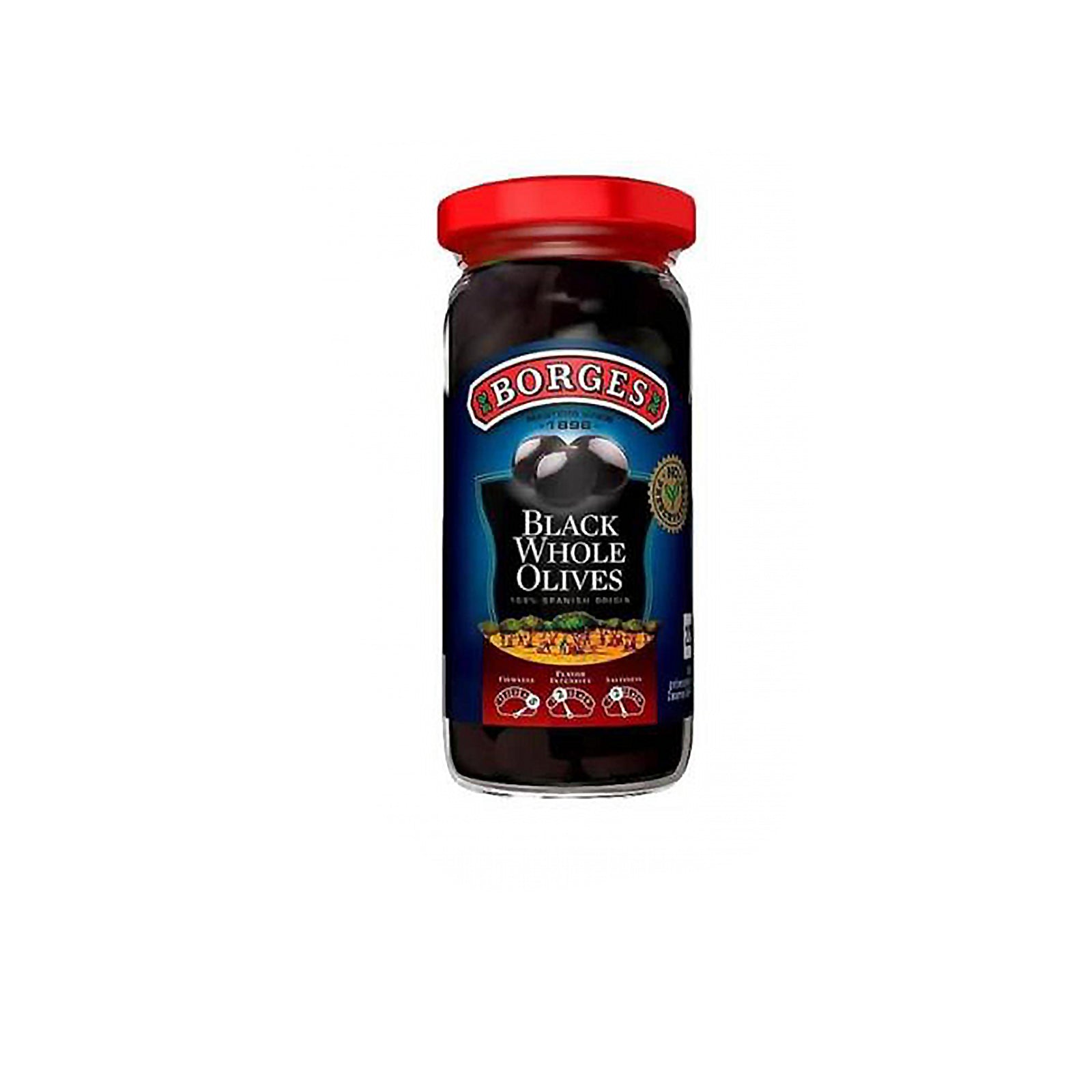 Borges Whole Black Olives 300g
