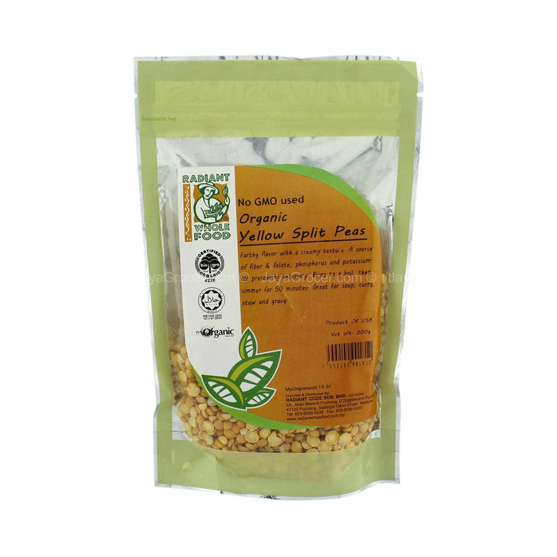 Radiant Whole Food Organic Yellow Split Peas 200g