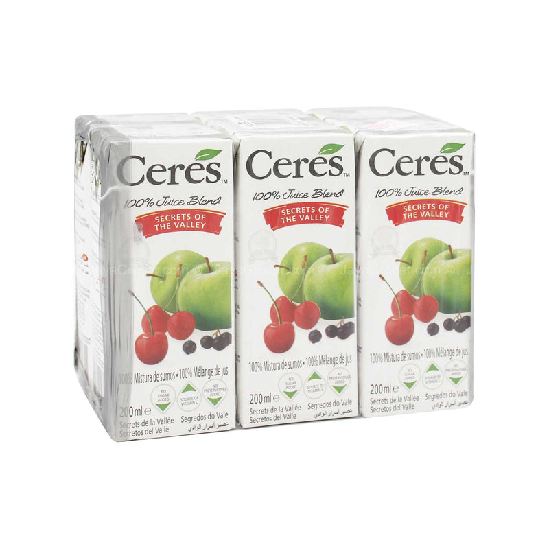 Ceres Secrets of The Valley 100% Fruit Juice 200ml x 6