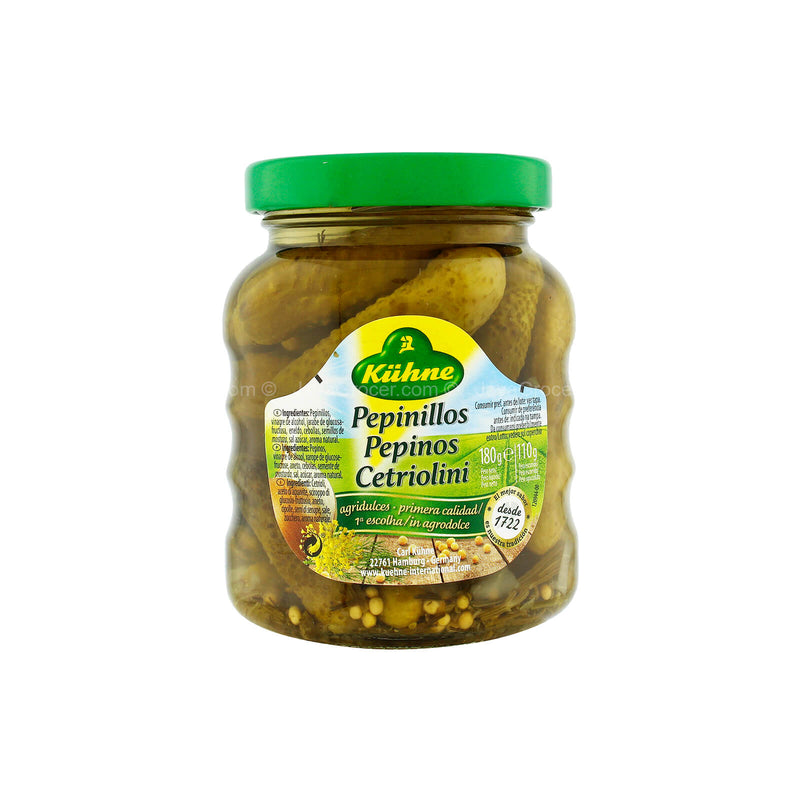 Kuhne Pepinillos Pepinos Cetriolini 180g