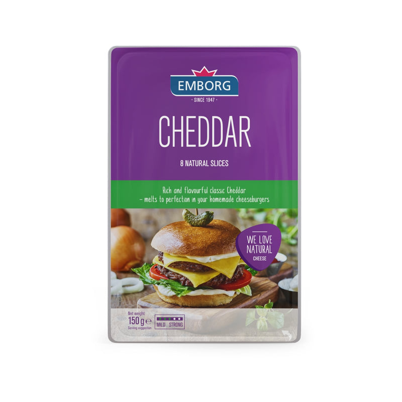 Emborg Natural Cheddar Cheese Slice 150g
