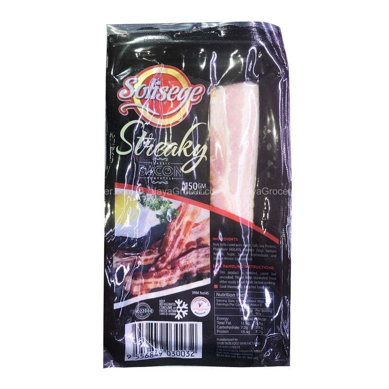 Solisege Streaky Bacon Slices 150g