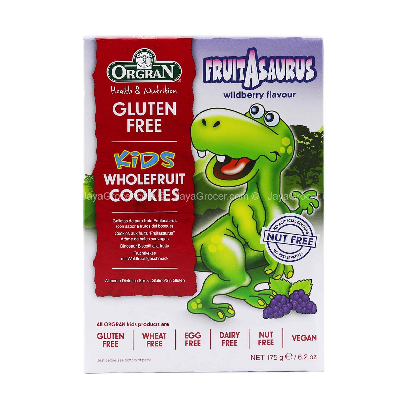ORGRAN DINASAUR W/FRIUT COOKIE 175G *1