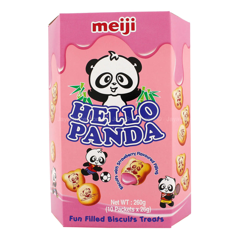 Meiji Hello Panda Biscuits with Strawberry Flavoured Filling 260g