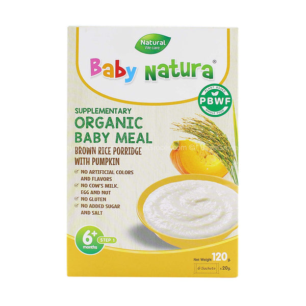 Baby Natura Organic Baby Meal Brown Rice Porridge with Pumpkin Step 1 120g