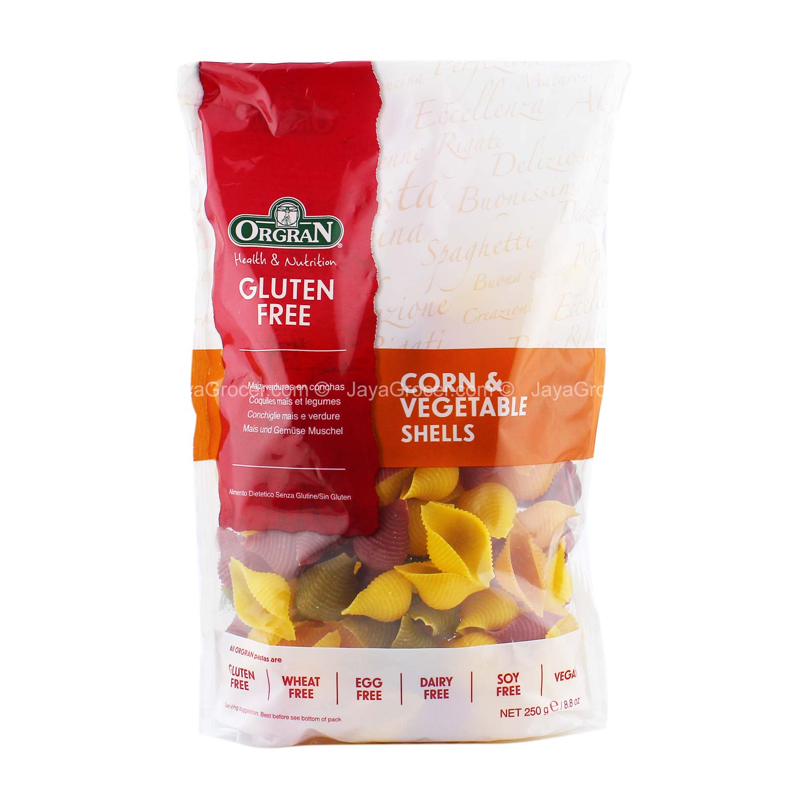 Orgran Corn & Vegetable Shells 250g