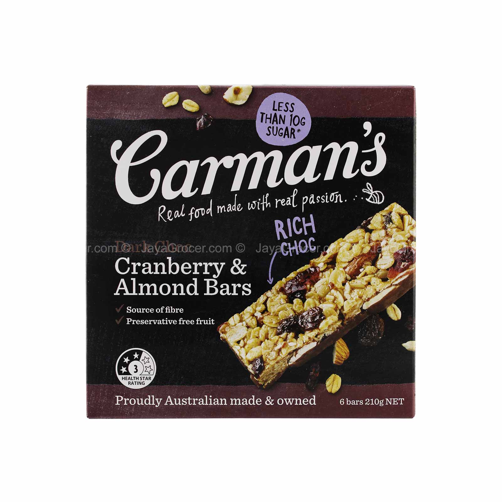 CARMANS D/CHOC C/BERRY & ALMOND/B 210G*1