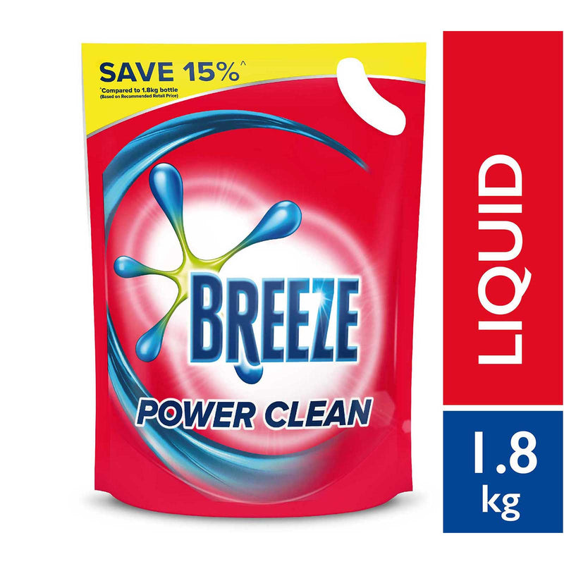 Breeze Liquid Detergent Power Clean Refill 1.5kg