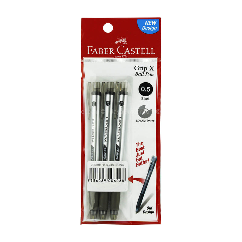 FABER CASTELL B/PEN GRIPX0.5MM (3BK)*1