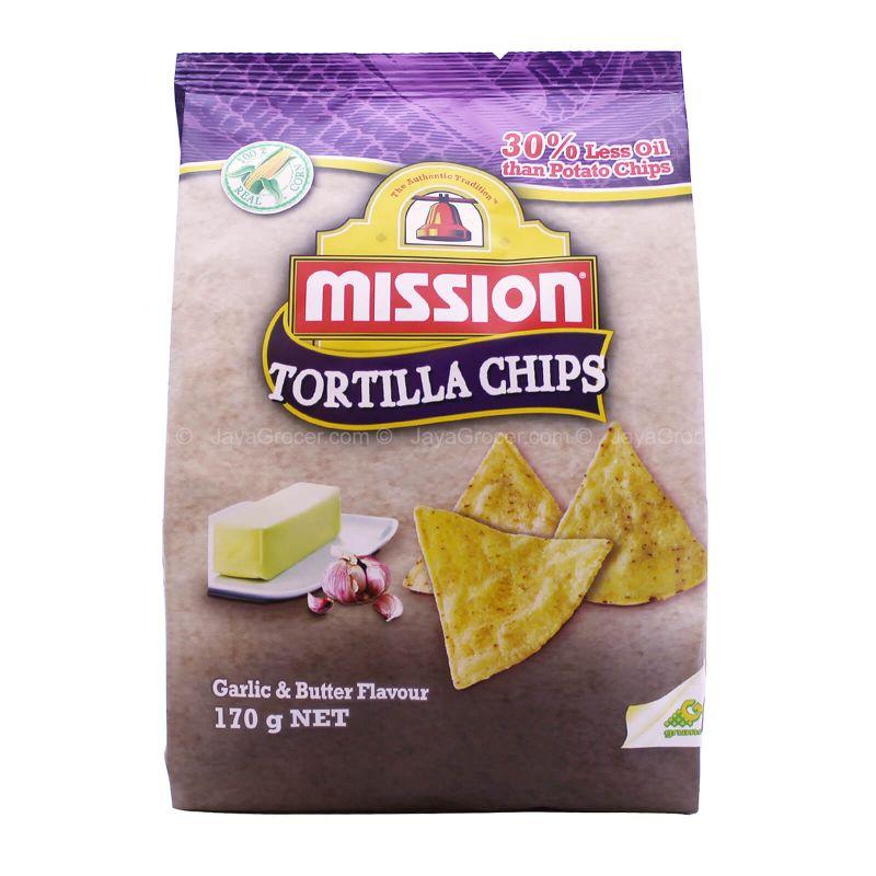 Mission Garlic and Butter Flavoured Tortilla Chips 170g
