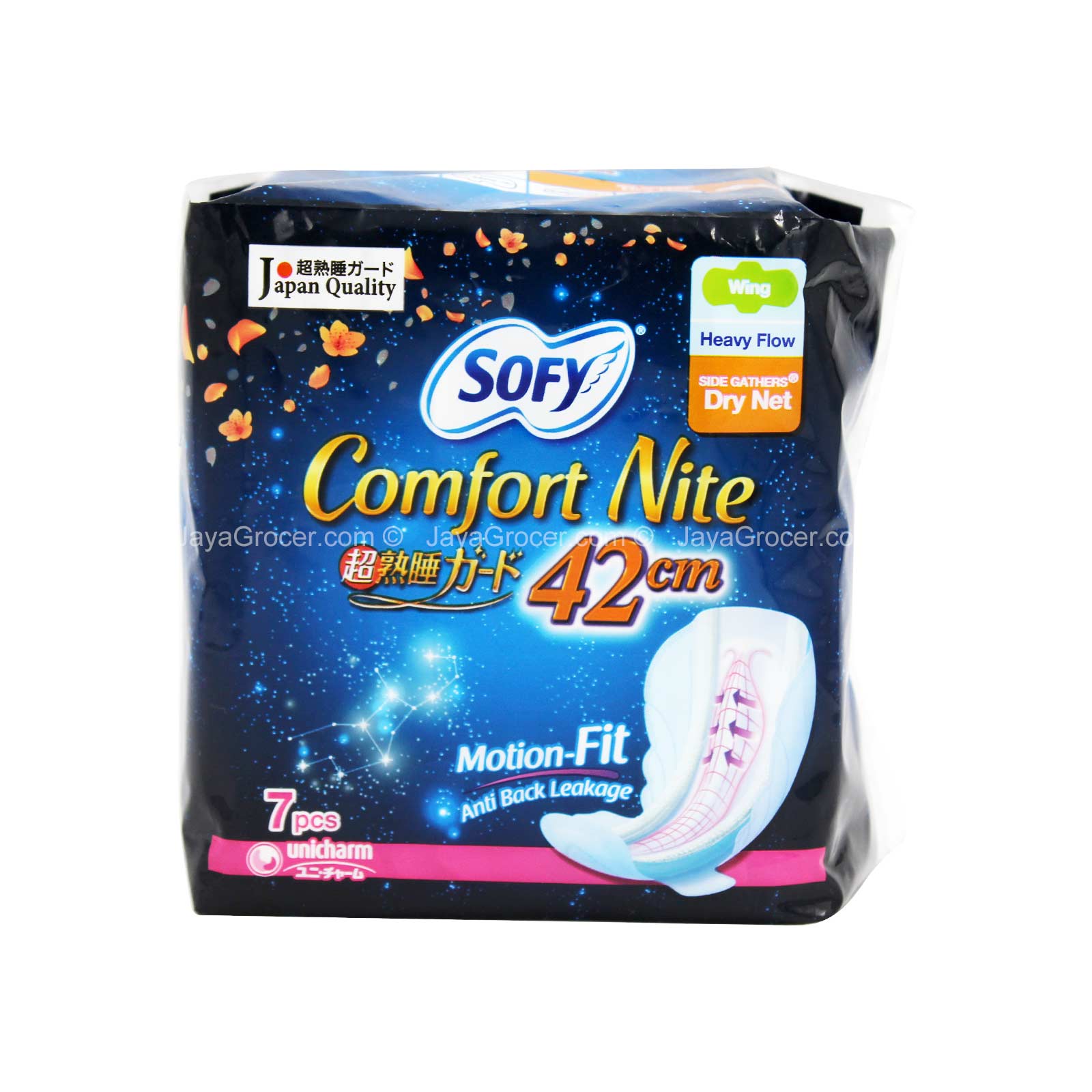 Sofy Comfort Nite Heavy Flow Side Gathers Dry Net 7pcs