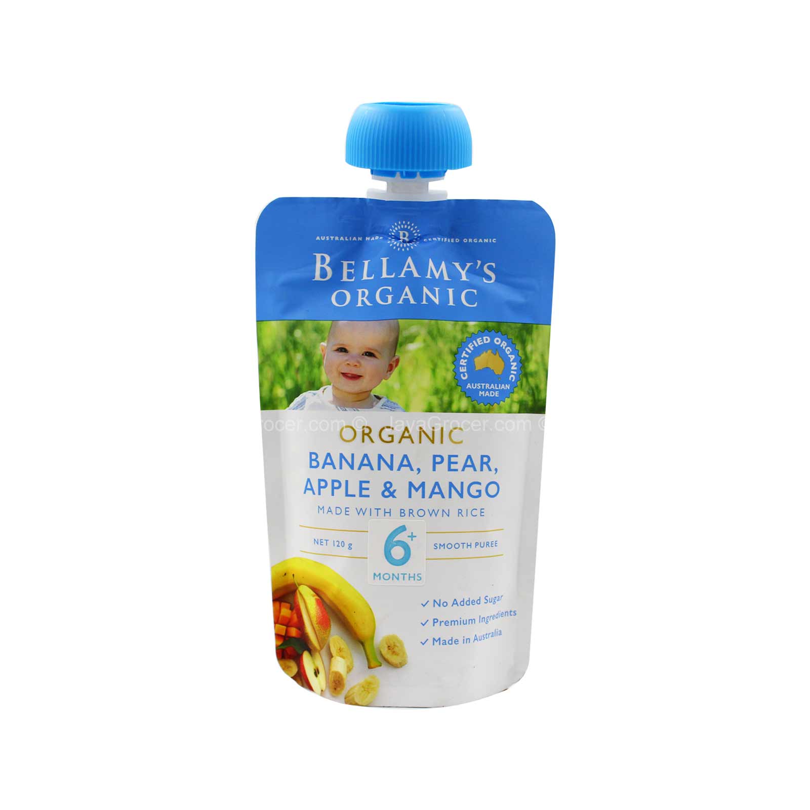Bellamy’s Organic Banana Pear and Mango Baby Food Pouch 120g