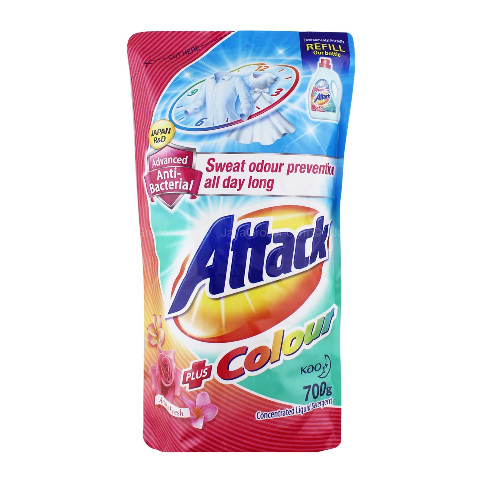 Attack Ultra Power Detergent Liquid Plus Colour Refill 700g