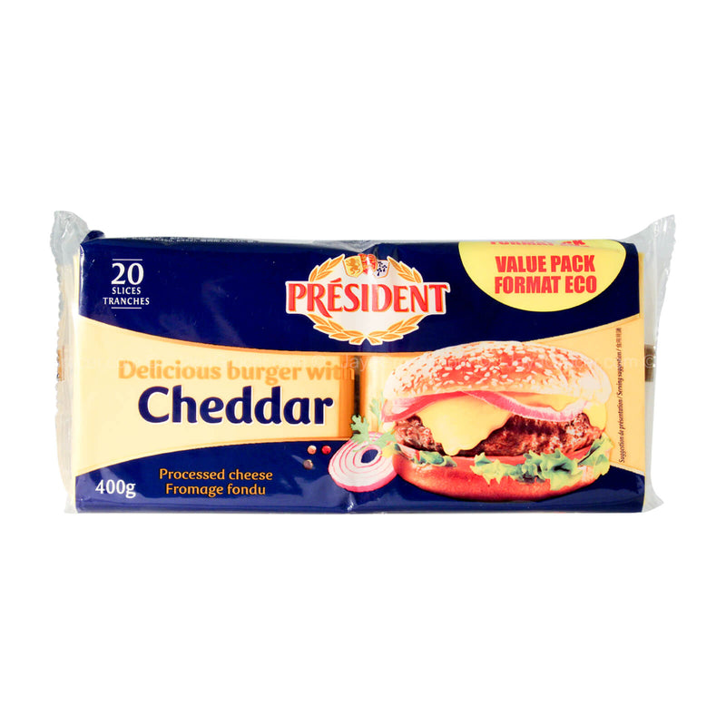 President Burger Cheddar Cheese Slices 400g