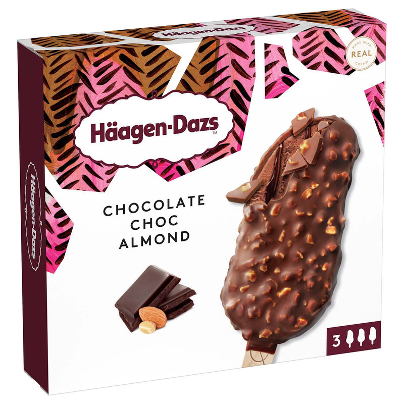 Haagen-Dazs Chocolate Choc Almond Ice Cream 80ml x 3