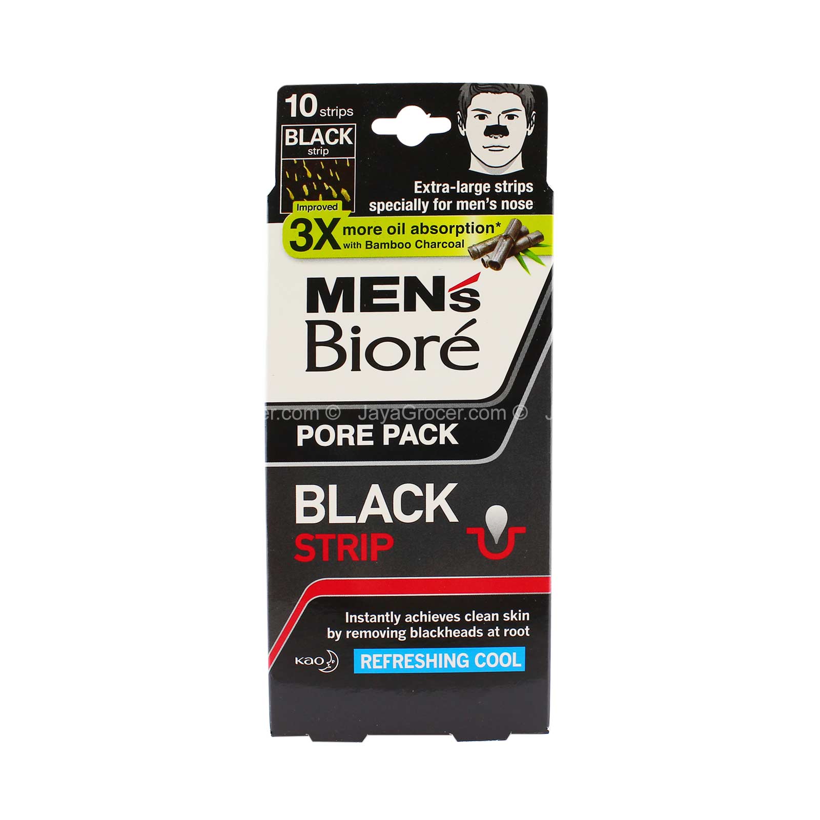 Men’s Biore' Pore Pack Refreshing Cool Black Strip 10pcs