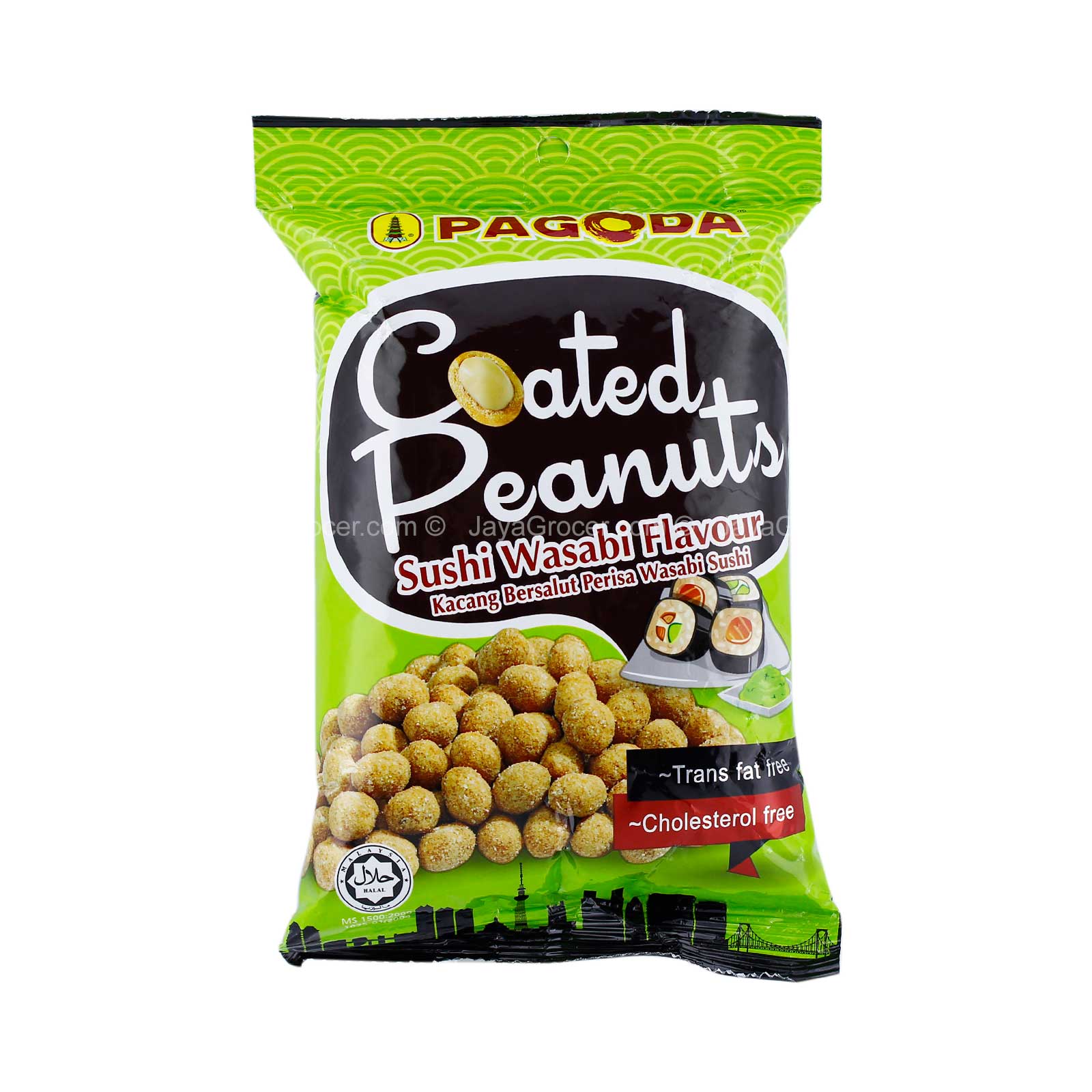 Pagoda Sushi Wasabi Flavour Coated Peanuts 65g