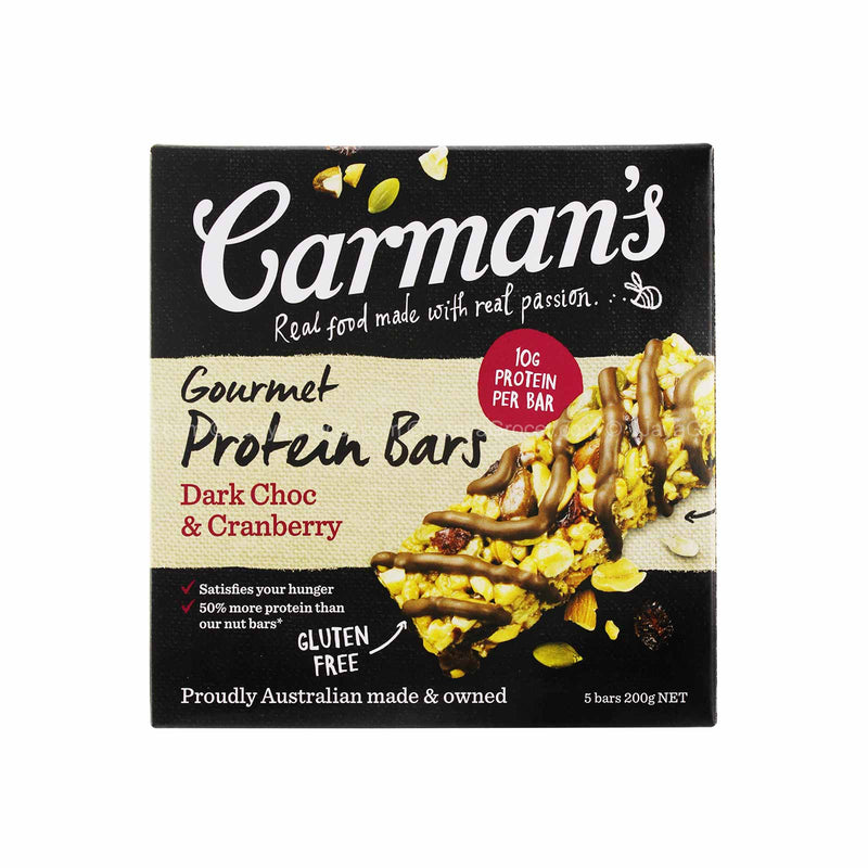 Carman’s Dark Choc & Cranberry Gourmet Protein Bar 200g