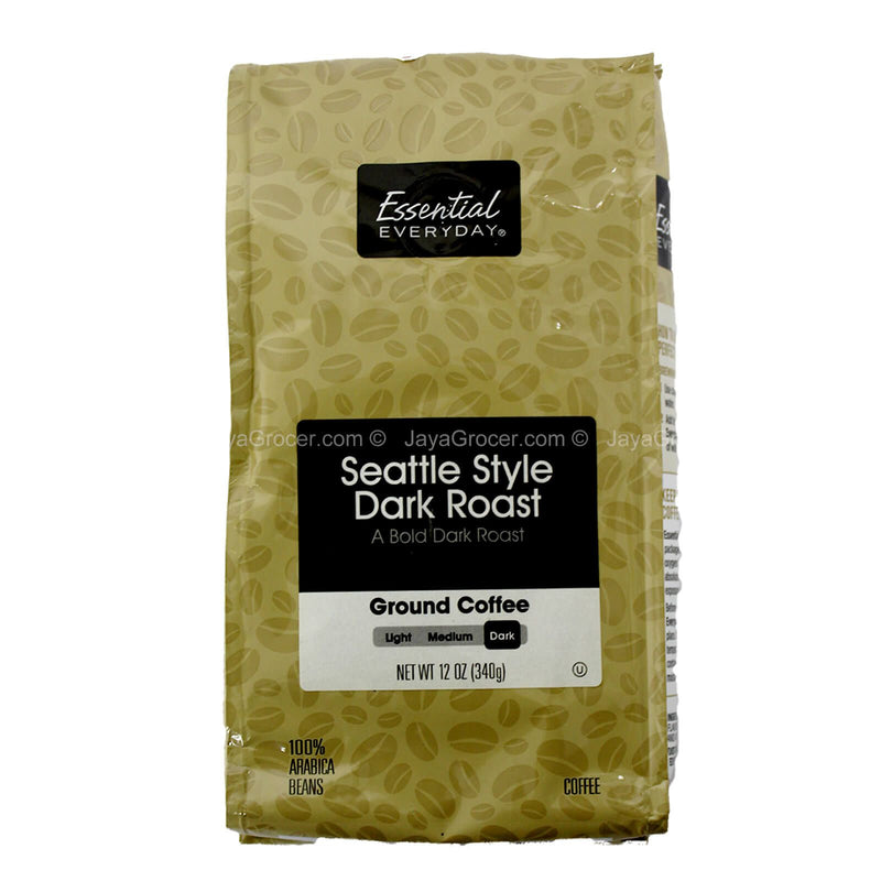 Essential Everyday Seattle Style Dark Roast Ground Coffee 340g