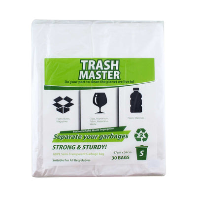 Trash Master White Garbage Bag Small 47 x 54cm x 30