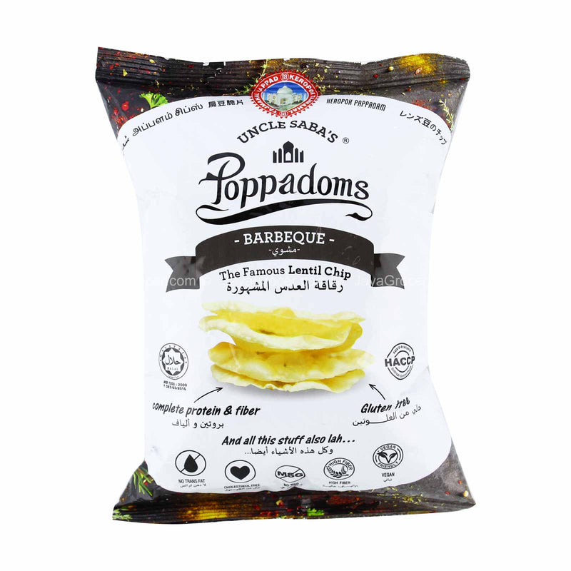 Uncle Saba's Barbeque Poppadoms Lentil Chip 50g