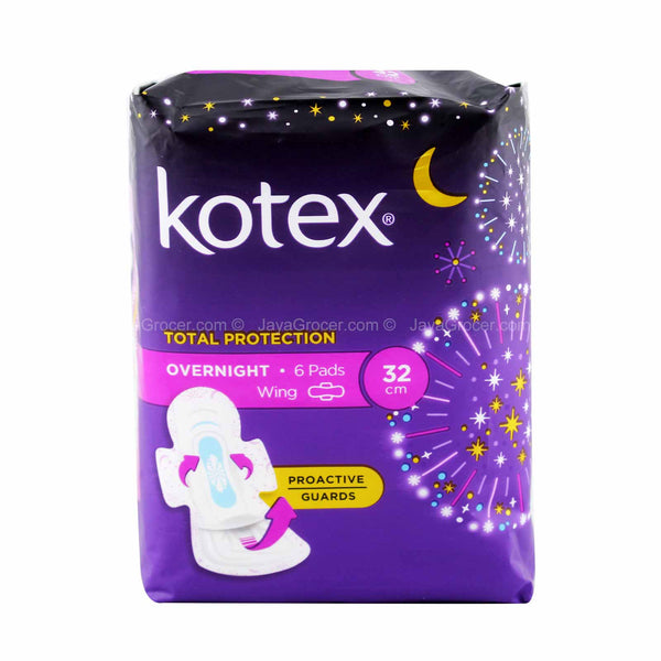 Kotex Total Protection Overnight Wing Pad 32cm x 6pcs