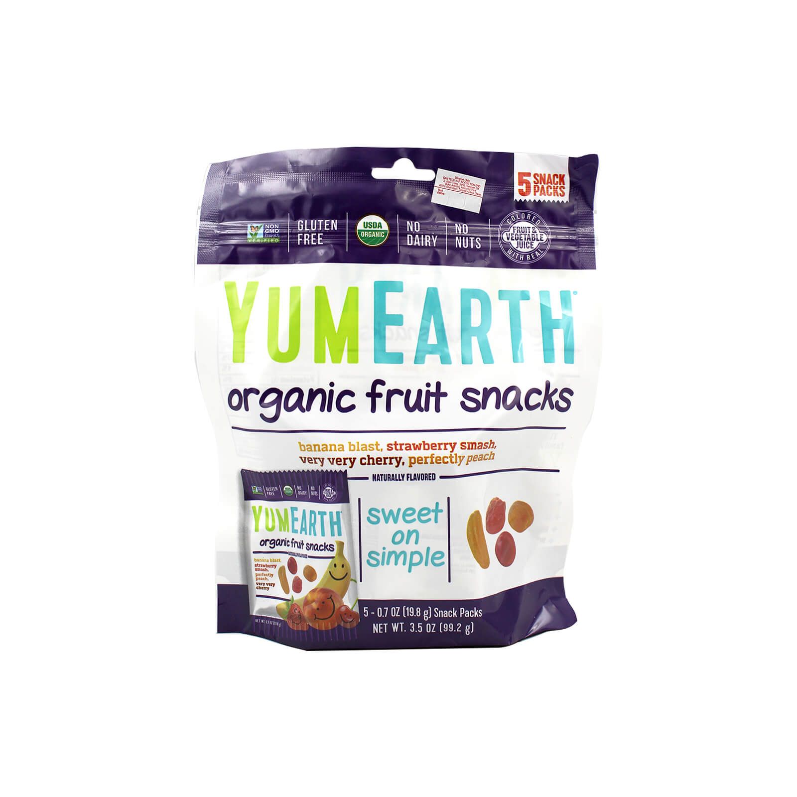 Yum Earth Sweet on Simple Organic Fruit Snacks 99.2g