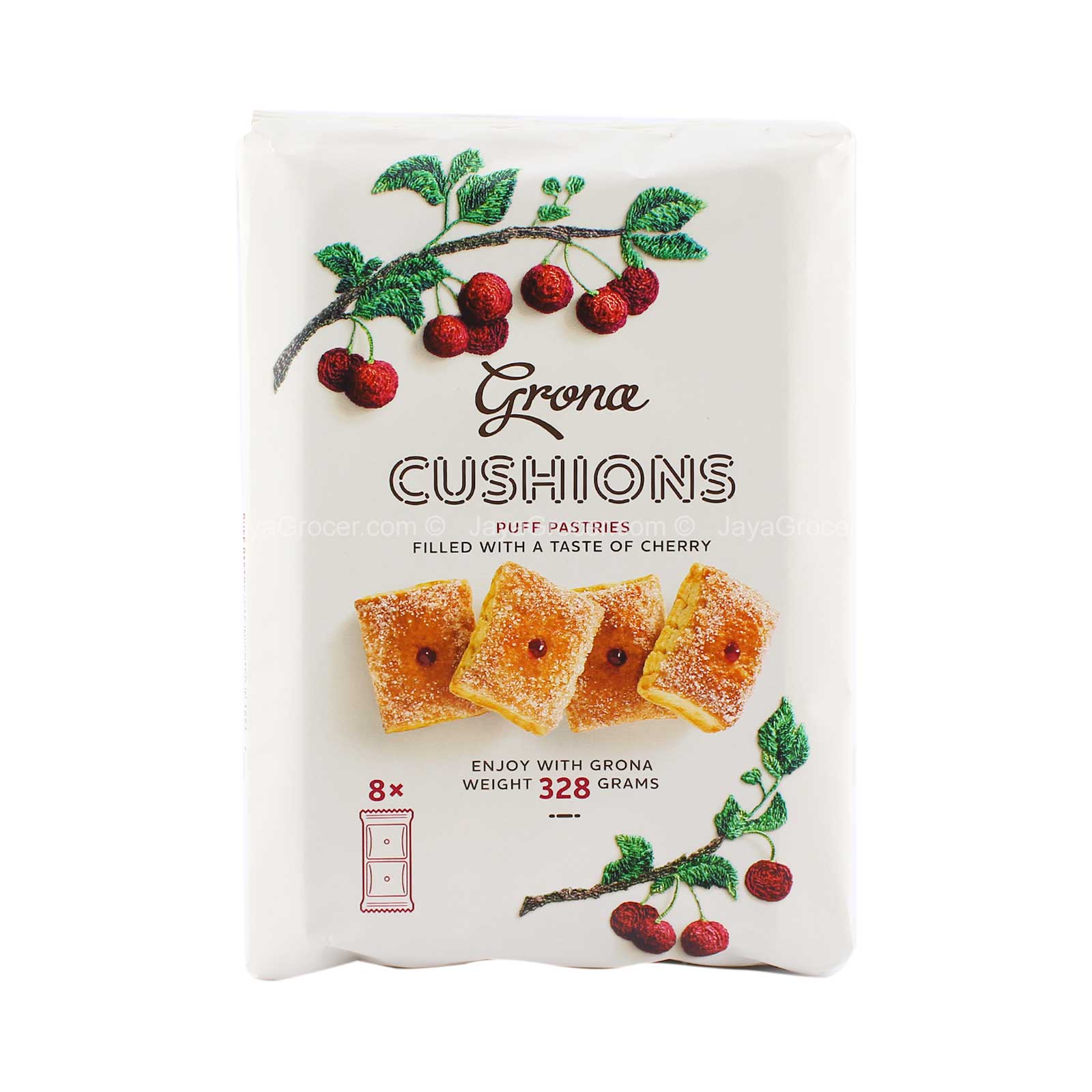 Grona Cushions Cherry Puff Pastries 328g