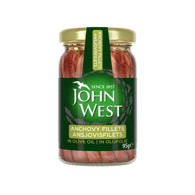 John West Flat Anchovies in Glass Jar 95g