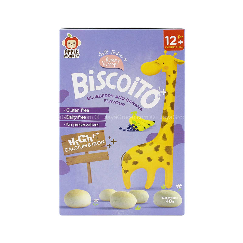 Apple Monkey Biscoito Blueberry & Banana Flavour 40g