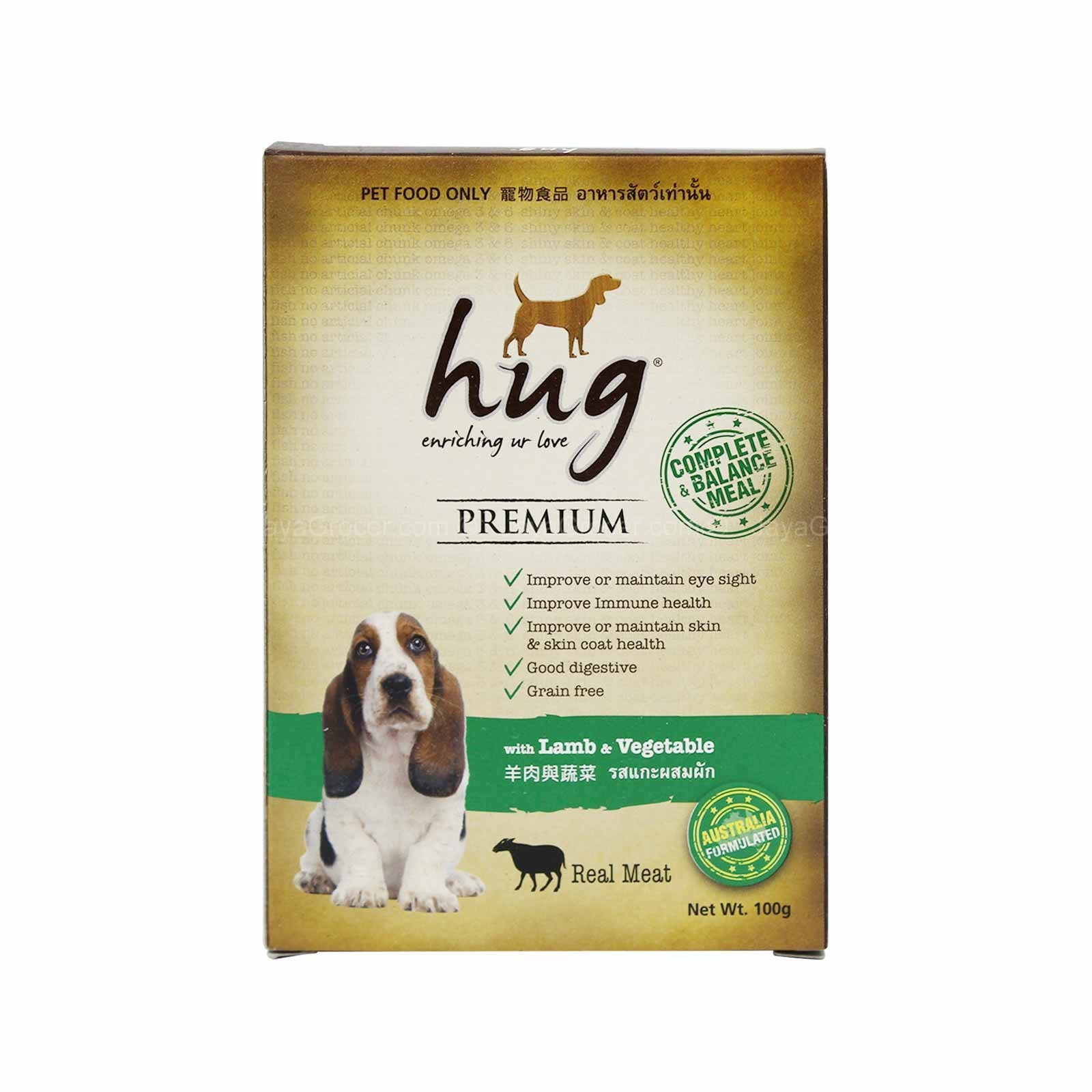 Hug Premium Lamb with Vegetable Dog Food 100g