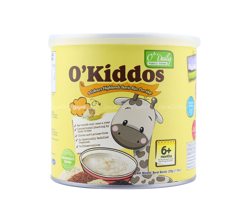 O’ Kiddos 4 Colours Highlands Bario Rice Porridge Original Flavor 220g