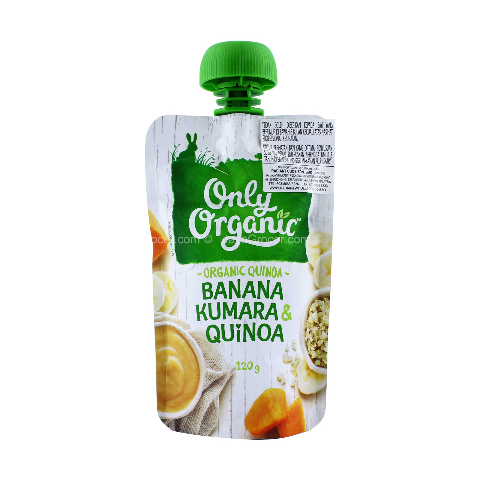 Only Organic Banana, Kumara & Quinoa Puree 120g