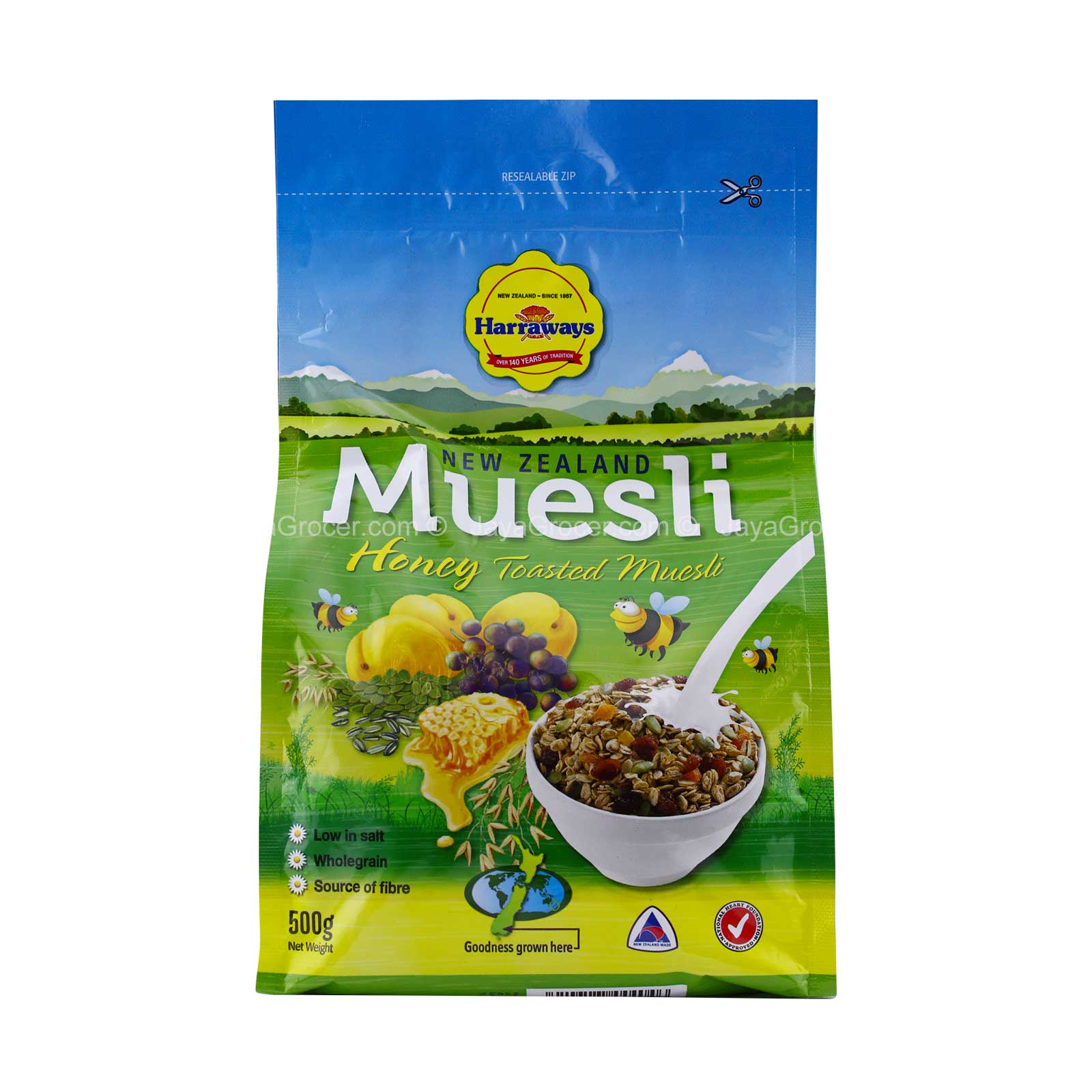 Harraways muesli honey toasted 500g