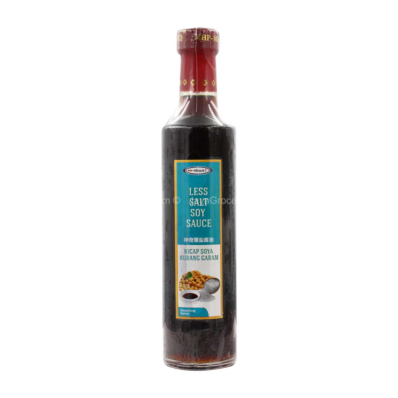 MIRACLE ORGN LESS SALT SOY SAUCE 375ML