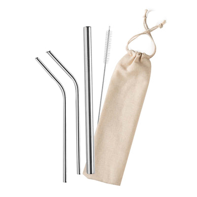 Jaya Grocer 4-in-1 Stainless Steel Straws with Pouch 1unit