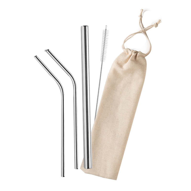 Jaya Grocer 4-in-1 Stainless Steel Straws with Pouch 1unit