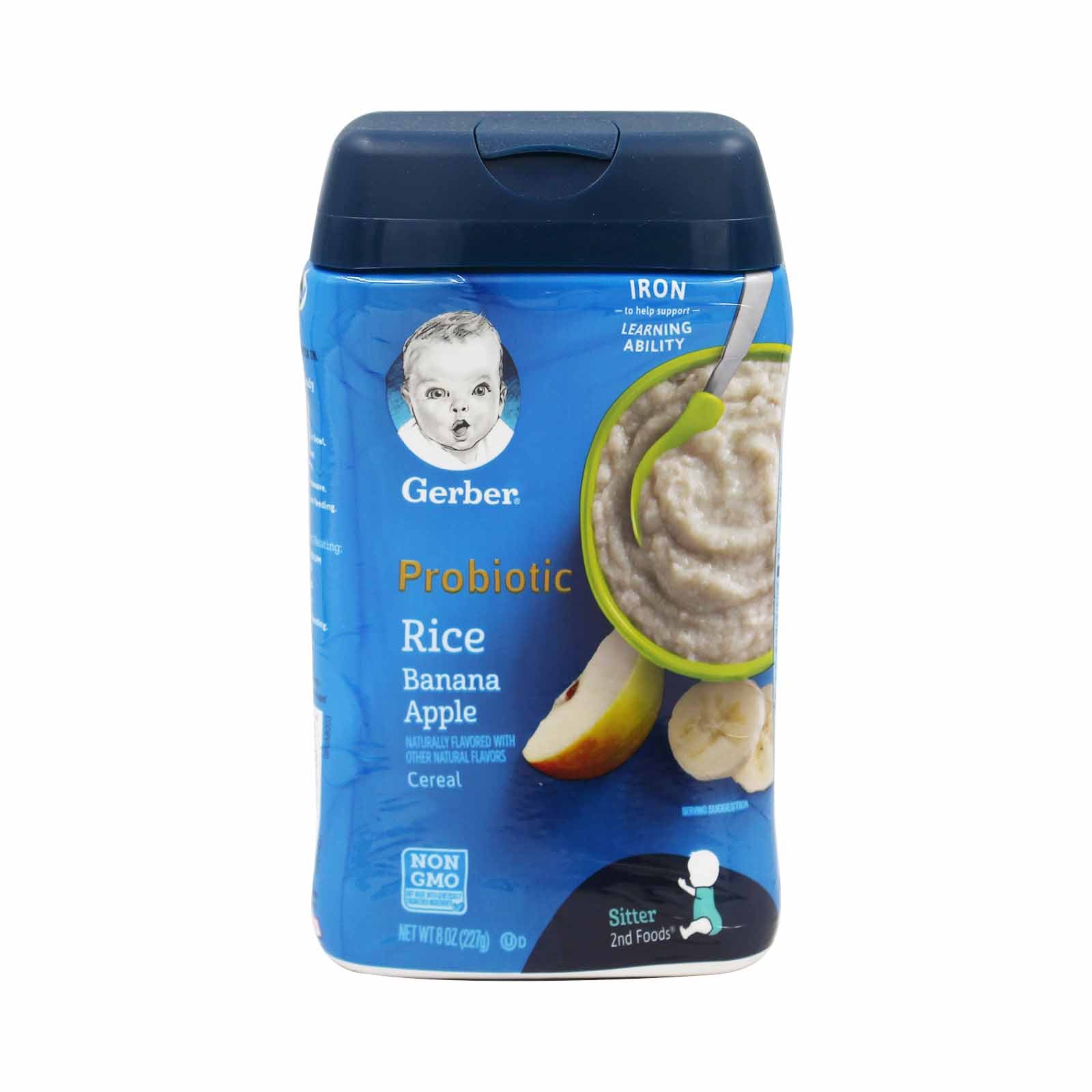 Gerber Sitter 2nd Foods Probiotic Rice Banana Apple Baby Cereal 227g