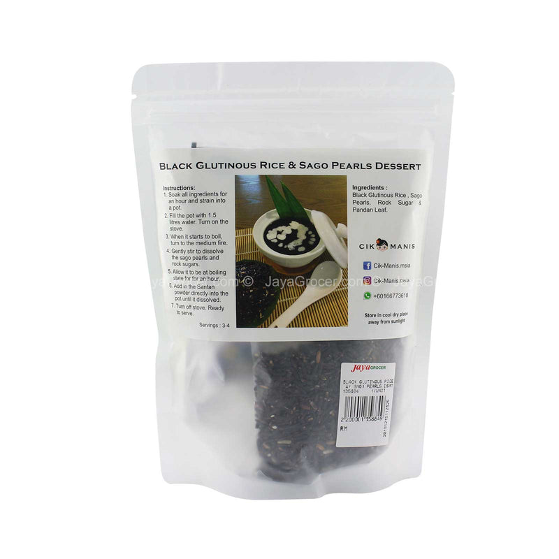 Cik Manis Black Glutinous Rice with Sago Pearls Dessert 1pack