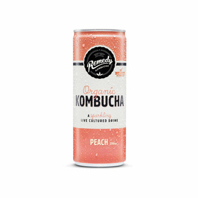 Remedy Organic Kombucha Peach Drink Can 250ml