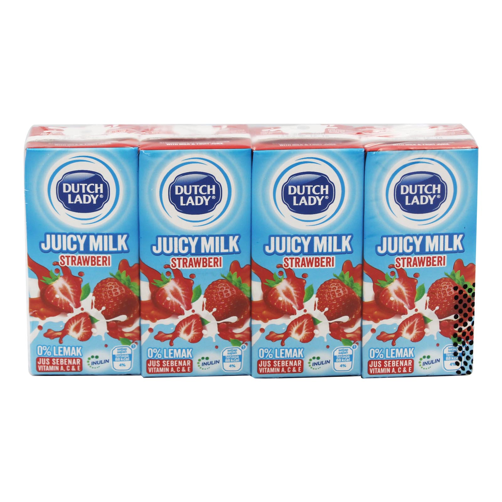 DL JUICE & MILK STRAWBERRY  4X200ML