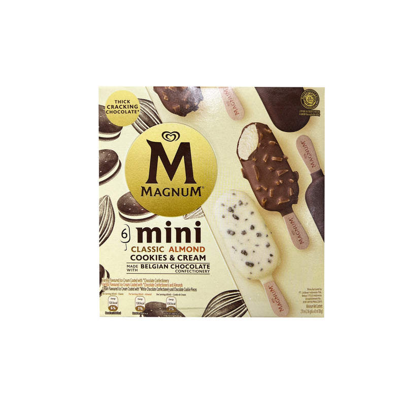 Magnum Mini Classic Almond, Cookies and Cream Ice Cream 45ml x 6