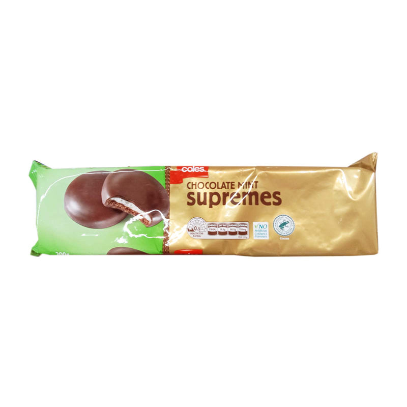 Coles Chocolates Mint Supremes Biscuit 200g