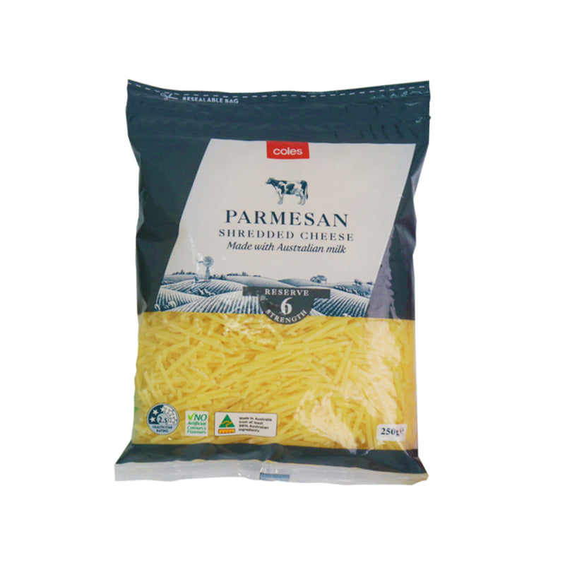 COLES DAIRY CHEESE SHRED PARMESAN 250G