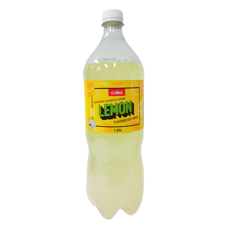 Coles Lemon Flavoured Soft Drink 1.25L