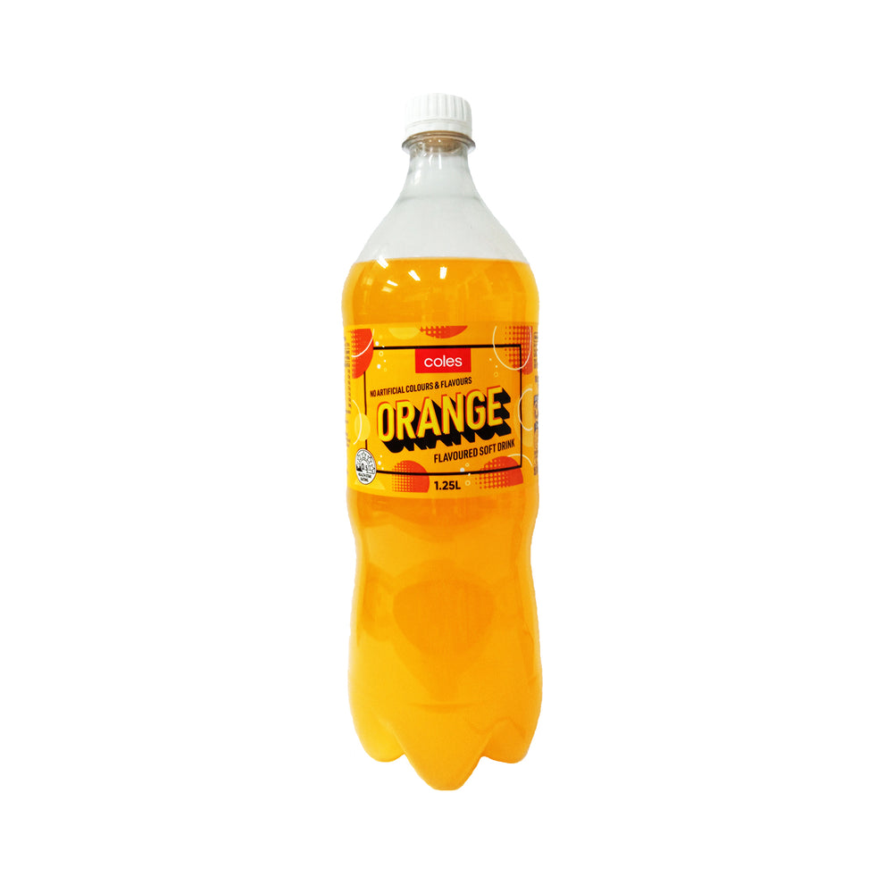 COLES SOFT DRINKS ORANGE 1.25L