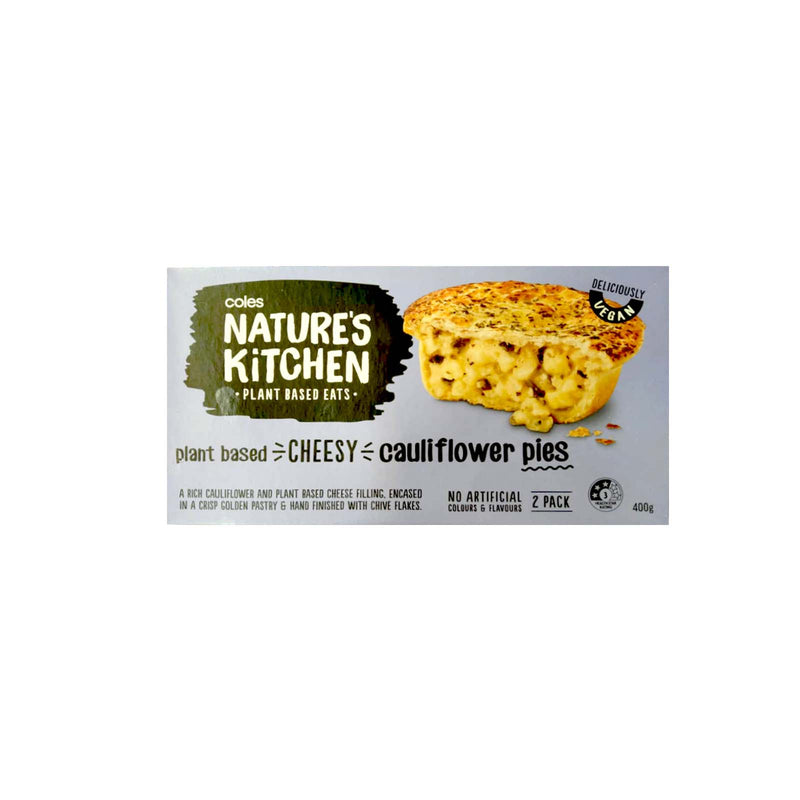 Coles Plant Based Cheesy Cauliflower Pies 2 pack 400g