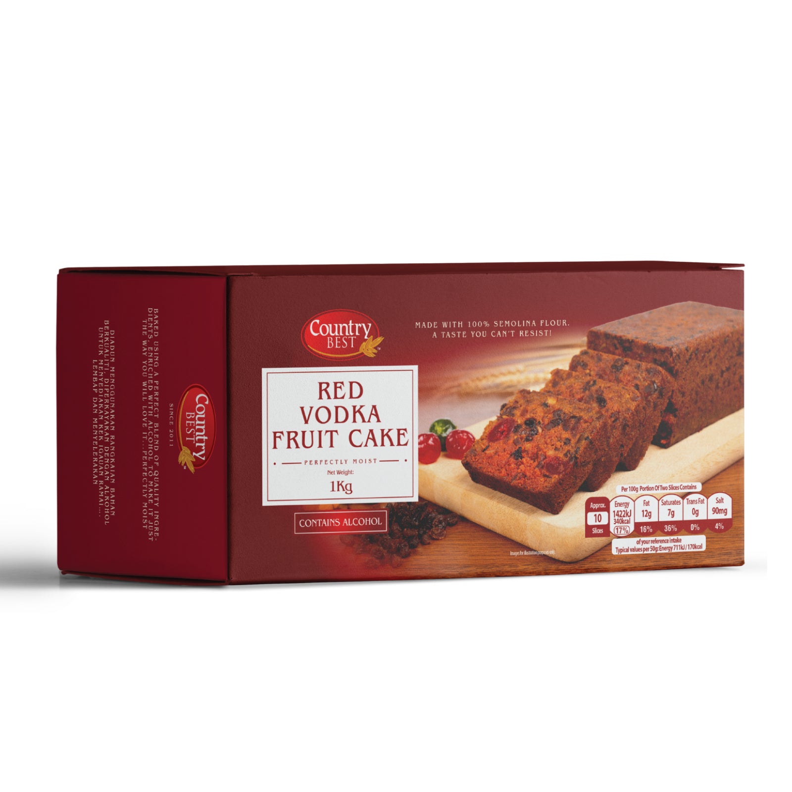 (Non Halal) Country Best Red Vodka Fruit Cake 1kg